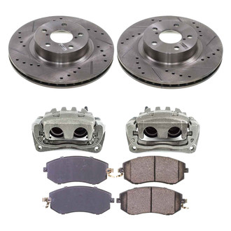 Callahan Brake Parts® - Drilled and Slotted Front Brake Kit with Calipers
