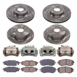 Callahan Brake Parts® - Drilled and Slotted Brake Kit with Calipers