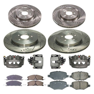 Callahan Brake Parts® - Drilled & Slotted Brake Kit with Calipers