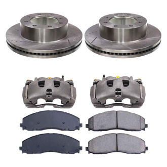 Callahan Brake Parts® - Drilled and Slotted Front Brake Kit with Calipers