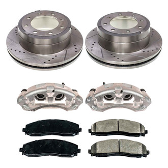 Callahan Brake Parts® - Drilled and Slotted Rear Brake Kit with Calipers
