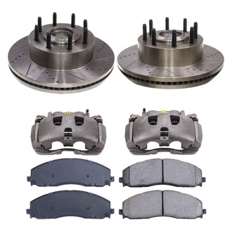 Callahan Brake Parts® - Drilled and Slotted Front Brake Kit with Calipers