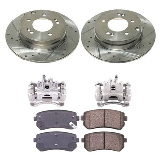 Callahan Brake Parts® - Drilled & Slotted Brake Kit with Calipers