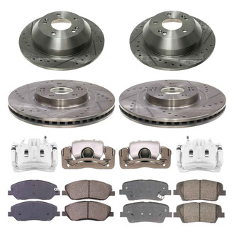Callahan Brake Parts® - Drilled & Slotted Brake Kit with Calipers