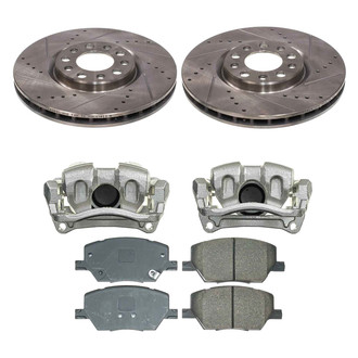 Callahan Brake Parts® CCD114486B - Drilled and Slotted Front Brake Kit with Calipers