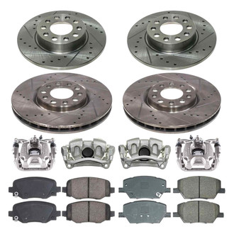 Callahan Brake Parts® - Drilled & Slotted Brake Kit with Calipers