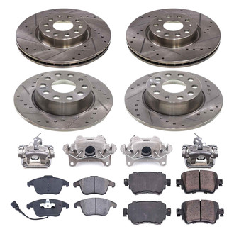 Callahan Brake Parts® - Drilled and Slotted Brake Kit with Calipers