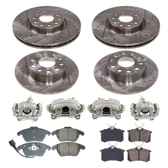 Callahan Brake Parts® - Drilled & Slotted Brake Kit with Calipers