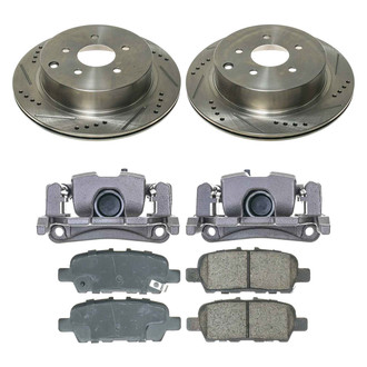 Callahan Brake Parts® - Drilled and Slotted Rear Brake Kit with Calipers