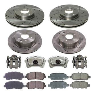 Callahan Brake Parts® - Drilled & Slotted Brake Kit with Calipers