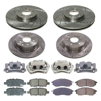 Callahan Brake Parts® - Drilled & Slotted Brake Kit with Calipers