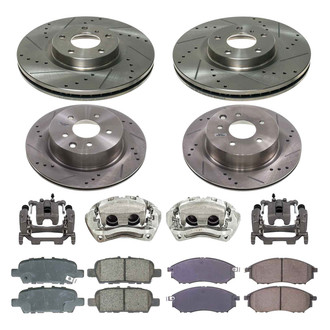Callahan Brake Parts® - Drilled & Slotted Brake Kit with Calipers