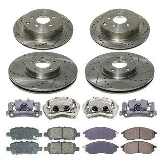 Callahan Brake Parts® - Drilled & Slotted Brake Kit with Calipers
