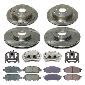 Callahan Brake Parts® - Drilled & Slotted Brake Kit with Calipers