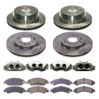 Callahan Brake Parts® - Drilled and Slotted Front and Rear Brake Kit with Calipers