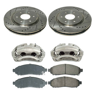 Callahan Brake Parts® - Drilled and Slotted Front Brake Kit with Calipers