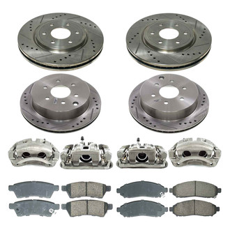 Callahan Brake Parts® - Drilled & Slotted Brake Kit with Calipers