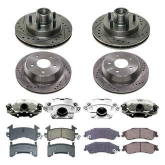 Callahan Brake Parts® - Drilled and Slotted Front and Rear Brake Kit with Calipers