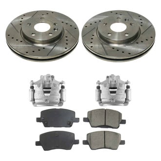 Callahan Brake Parts® - Drilled and Slotted Front Brake Kit with Calipers