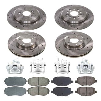 Callahan Brake Parts® - Drilled and Slotted Brake Kit with Calipers