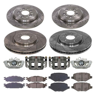 Callahan Brake Parts® - Drilled and Slotted Brake Kit with Calipers