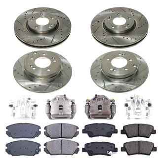Callahan Brake Parts® - Drilled and Slotted Brake Kit with Calipers