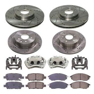 Callahan Brake Parts® - Drilled & Slotted Brake Kit with Calipers