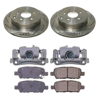 Callahan Brake Parts® - Drilled and Slotted Rear Brake Kit with Calipers