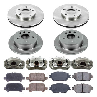 Callahan Brake Parts® - Plain Front and Rear Brake Kit with Calipers