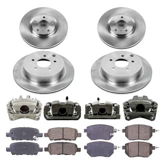 Callahan Brake Parts® - Plain Front and Rear Brake Kit with Calipers