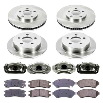 Callahan Brake Parts® - Plain Front and Rear Brake Kit with Calipers