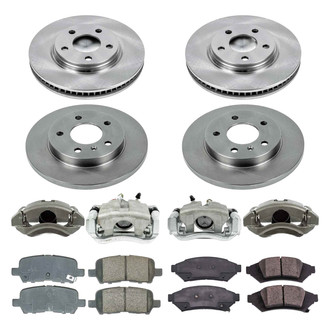 Callahan Brake Parts® - Plain Front and Rear Brake Kit with Calipers