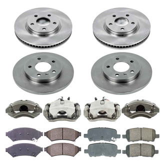 Callahan Brake Parts® - Plain Front and Rear Brake Kit with Calipers