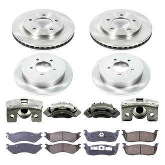 Callahan Brake Parts® - Plain Front and Rear Brake Kit with Calipers