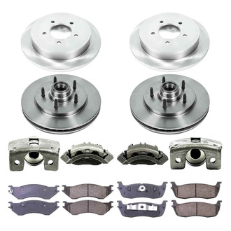 Callahan Brake Parts® - Plain Front and Rear Brake Kit with Calipers
