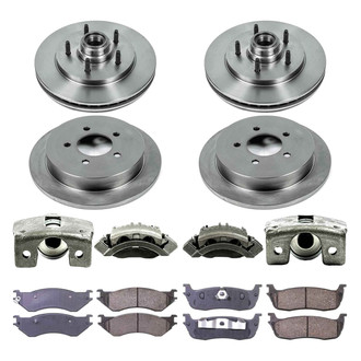Callahan Brake Parts® - Plain Front and Rear Brake Kit with Calipers