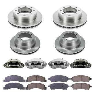 Callahan Brake Parts® - Plain Front and Rear Brake Kit with Calipers