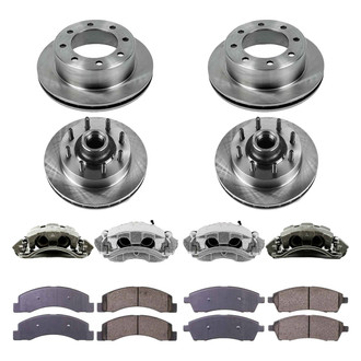 Callahan Brake Parts® - Plain Front and Rear Brake Kit with Calipers
