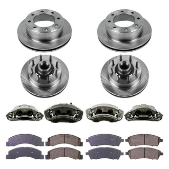 Callahan Brake Parts® - Plain Front and Rear Brake Kit with Calipers