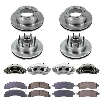 Callahan Brake Parts® - Plain Front and Rear Brake Kit with Calipers
