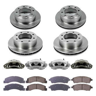 Callahan Brake Parts® - Plain Front and Rear Brake Kit with Calipers