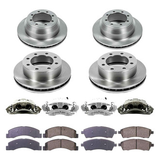 Callahan Brake Parts® - Plain Front and Rear Brake Kit with Calipers