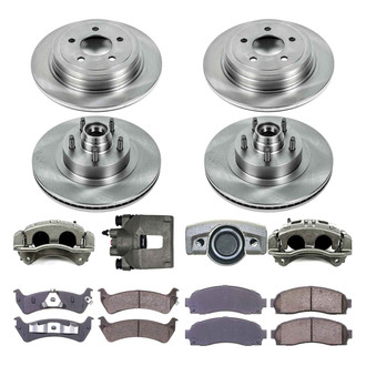 Callahan Brake Parts® - Plain Front and Rear Brake Kit with Calipers