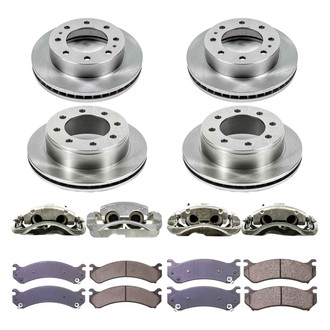 Callahan Brake Parts® - Plain Front and Rear Brake Kit with Calipers