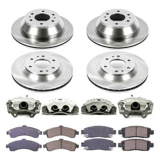 Callahan Brake Parts® - Plain Front and Rear Brake Kit with Calipers
