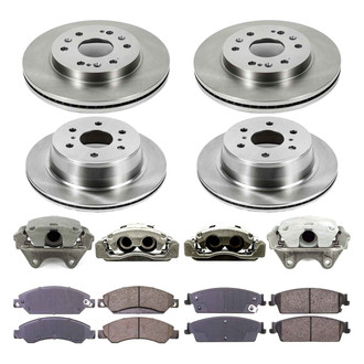 Callahan Brake Parts® - Plain Front and Rear Brake Kit with Calipers