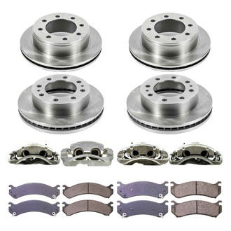 Callahan Brake Parts® - Plain Front and Rear Brake Kit with Calipers