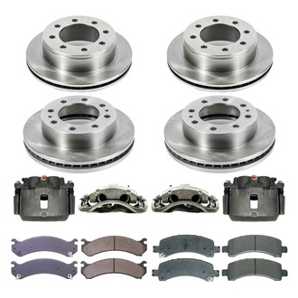 Callahan Brake Parts® - Plain Front and Rear Brake Kit with Calipers