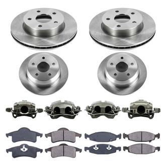 Callahan Brake Parts® - Plain Front and Rear Brake Kit with Calipers