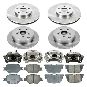 Callahan Brake Parts® - Plain Front and Rear Brake Kit with Calipers